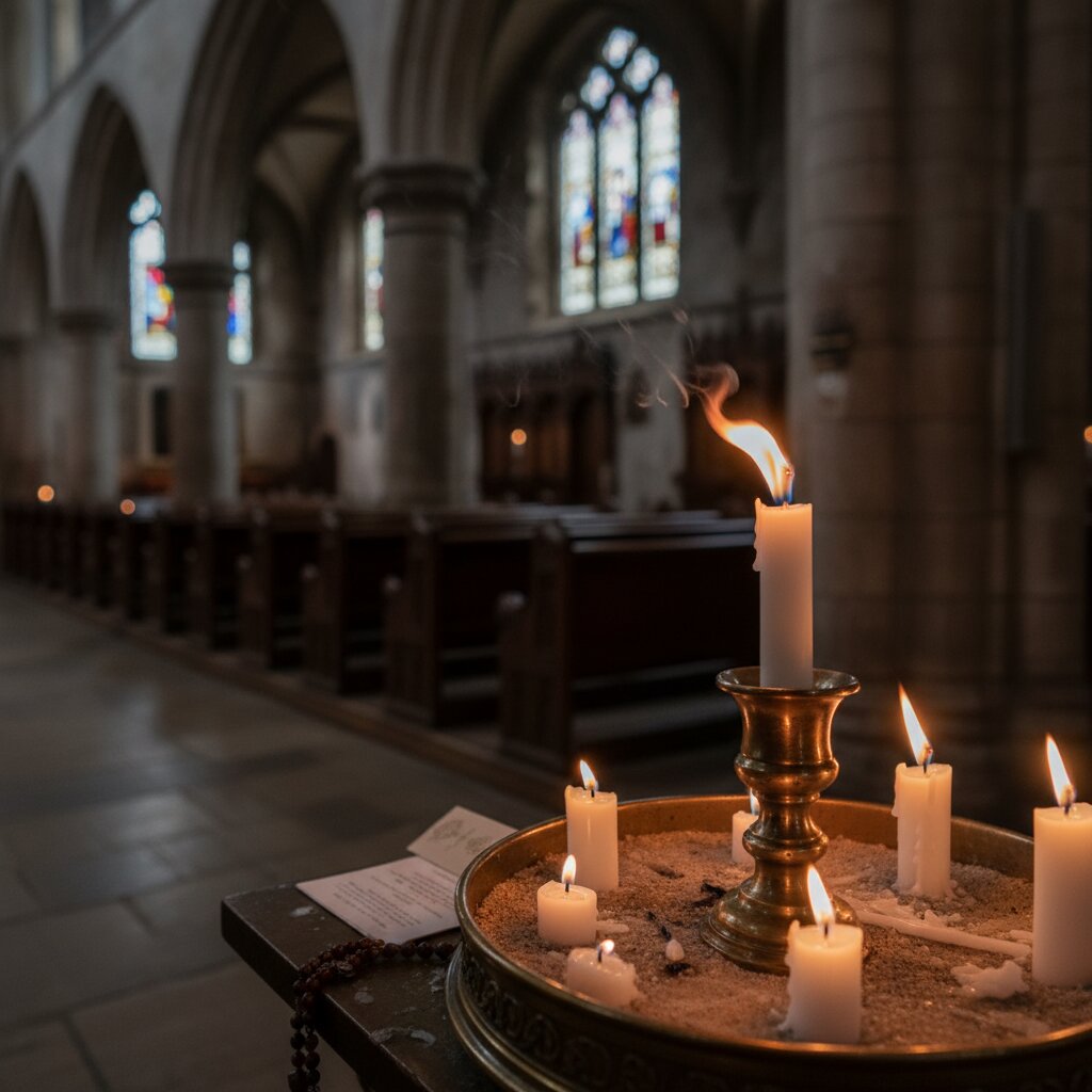 Prayer candles in church